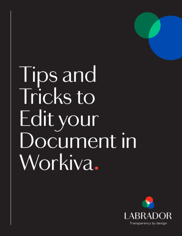 Tips and Tricks to Edit your Document in Workiva Thumbnail