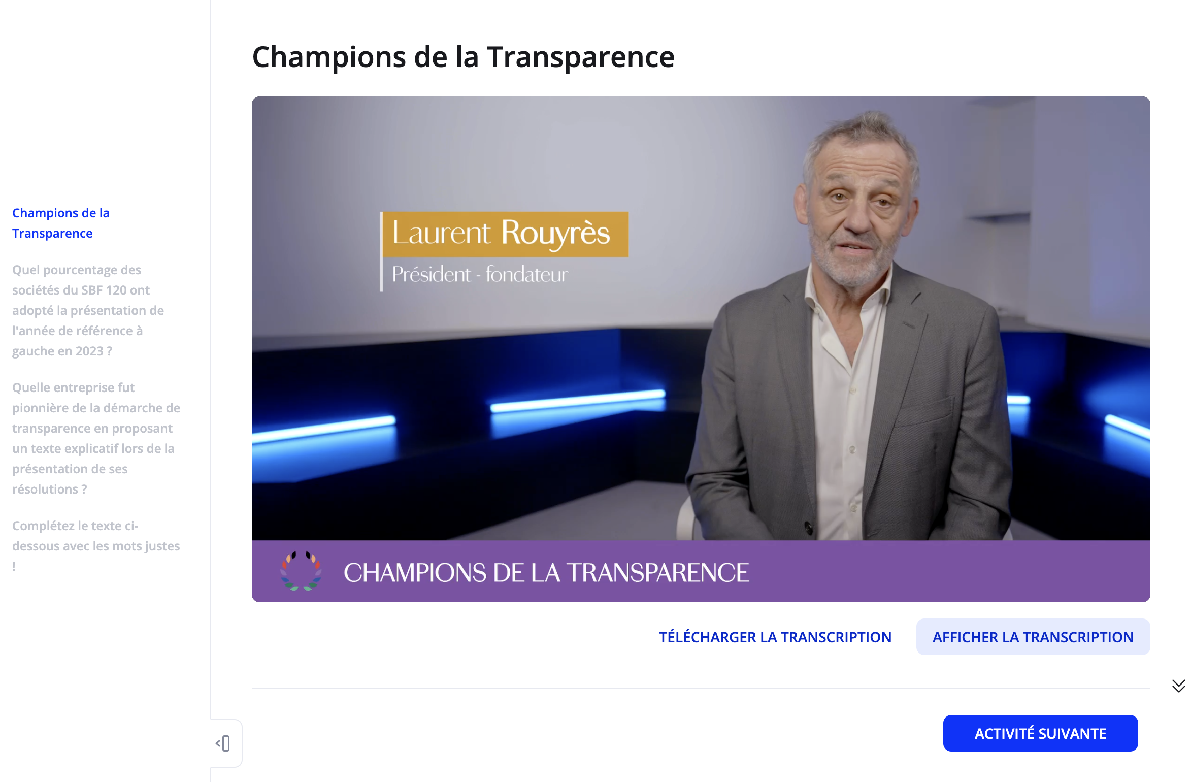 Capture Académie de la Transparence