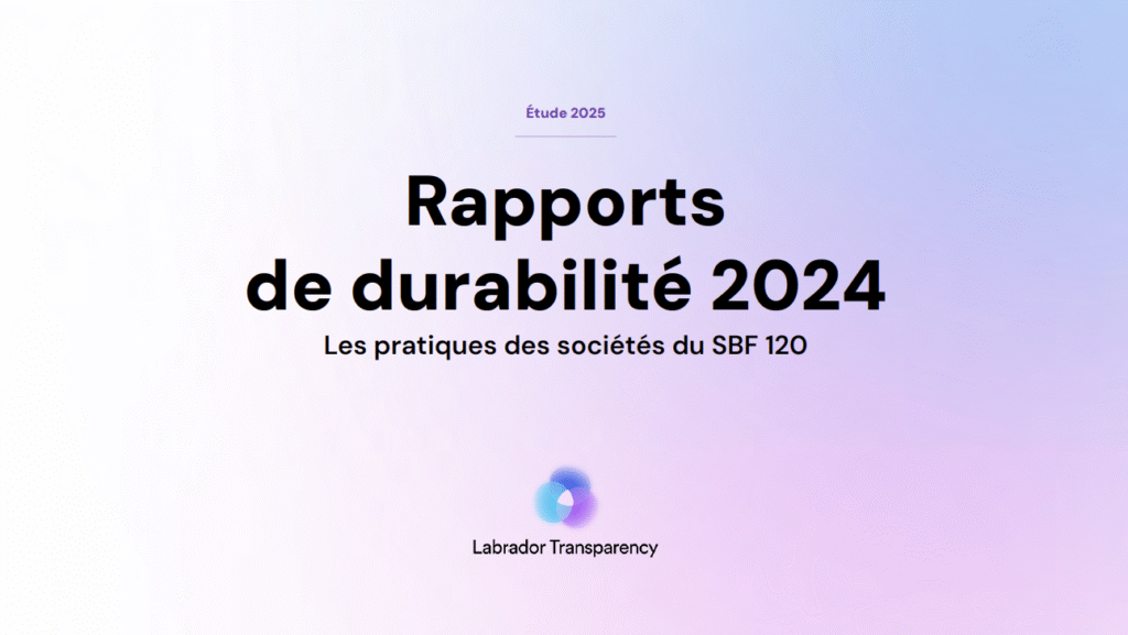 Etude Rapport de durabilité 2024 Page couverture