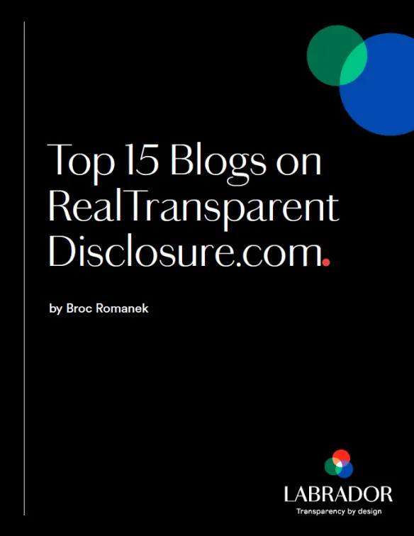Top 15 Blogs on RealTransparentDisclosure.com